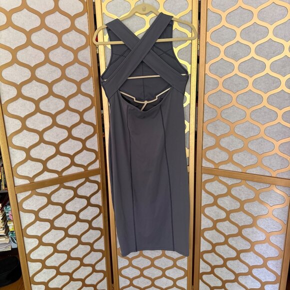 Lululemon Size 10 Womens Gray Picnic Play Sleeveless Crossback Midi Dress - Picture 4 of 15